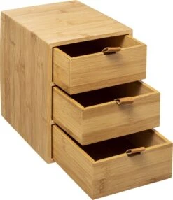 Five® Bamboe Bakjes Met 2 Lades - Hout - Duurzaam - 2 Lades (25 X 14,5 X 20) -Glam Make-up Verkoop 1038x1200 6