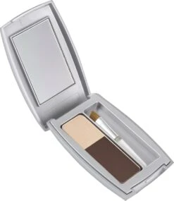 Herome Eye Care Wenkbrauw Poeder Donkerbruin - Compact Brow Powder Dark Brown - Waterproof Verrijkt Met Panthenol - Volumineuze Wenkbrauwen