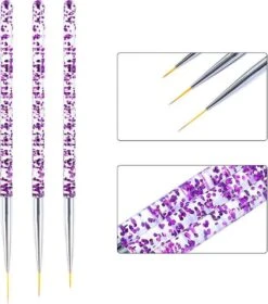 GUAPÀ - Nail Art Penselen Set Paars - 3 Stuks - High Quality Gel & Nail Art Brush -Glam Make-up Verkoop 1059x1200 1