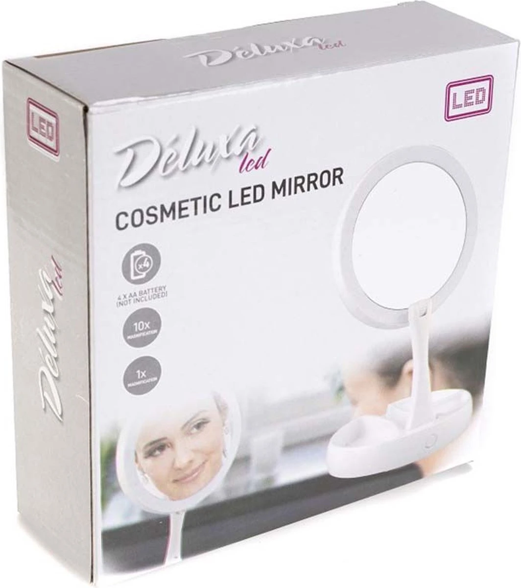 Deluxa Opvouwbare Spiegel - Opvouwbaar - Wit 2 Deluxa Opvouwbare Spiegel - Opvouwbaar - Wit - Afbeelding 2