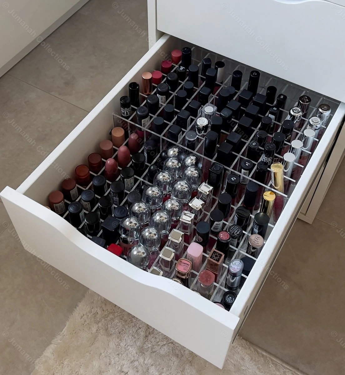 Jumanah® Collections - "Sorted" Large Lip Set - Make Up Organizer - Ladeverdeler - Lade Organizer - Transparant - Acryl - Kunststof - Ikea Alex 5 Ladeblok 1 Jumanah® Collections - "Sorted" Large Lip Set - Make Up Organizer - Ladeverdeler - Lade Organizer - Transparant - Acryl - Kunststof - Ikea Alex 5 Ladeblok