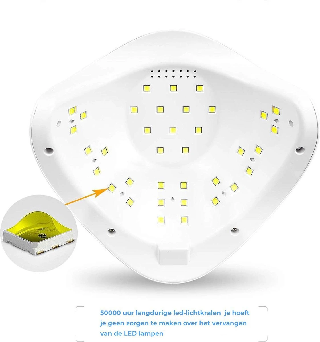 Adge - 54W LED Nageldroger Voor Gelnagels - Geschikt Voor ALLE Nagel Gellak - 36 LEDs - Met Timer 6 Adge - 54W LED Nageldroger Voor Gelnagels - Geschikt Voor ALLE Nagel Gellak - 36 LEDs - Met Timer - Afbeelding 6