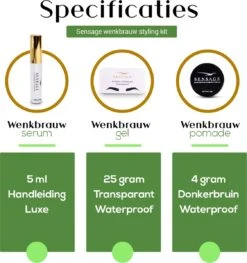 Sensage Wenkbrauwgel Set | Brow Soap | Pomade Donkerbruin | Wenkbrauw Serum | Wenkbrauw Borstel 3 Stuks -Glam Make-up Verkoop 1126x1200 9