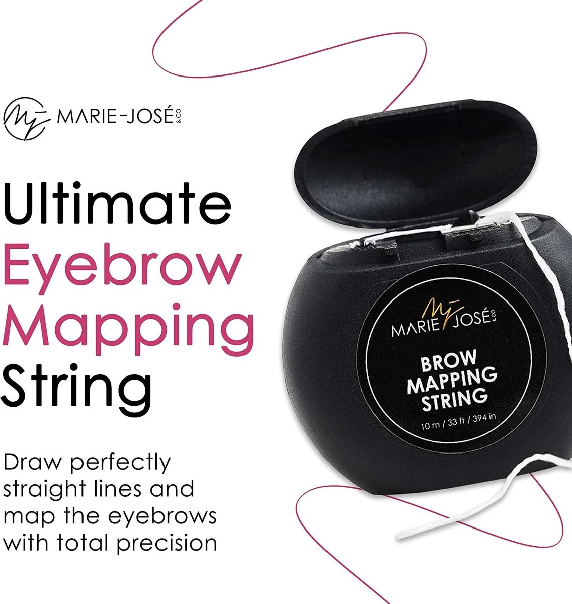Marie-José & Co - Brow Mapping String - Voor Henna Brows & Microblading - Kleur Draad: Wit - 1 X 10M - Voldoende Voor 50 Toepassingen 4 Marie-José & Co - Brow Mapping String - Voor Henna Brows & Microblading - Kleur Draad: Wit - 1 X 10M - Voldoende Voor 50 Toepassingen - Afbeelding 4