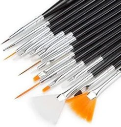 Fabyan Nail Art Brushes - Set Van 15 - Nagel Kwastjes - Nail Art Penselen - Kunstnagels - Gel Nagels - Acryl Nagels - Nagel Kunst