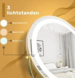 Great's® Make Up Spiegel Met LED Verlichting - ⌀ 40cm - Visagie Spiegel Rond - Extra Close Up Spiegeltje 10x - Goud -Glam Make-up Verkoop 1157x1200 6