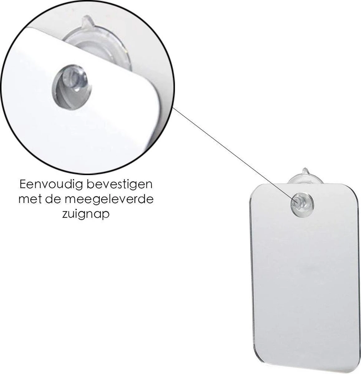 Merkloos Make-up Spiegel Wit - Spiegeltje - Badkamer Spiegel - Waterbestendig - Reisspiegel - 17 X 13 Cm 7 Merkloos Make-up Spiegel Wit - Spiegeltje - Badkamer Spiegel - Waterbestendig - Reisspiegel - 17 X 13 Cm - Afbeelding 7