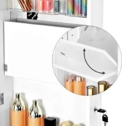 Nancy's Make-up Organizer – Sieraden & Spiegelkast – Spiegelkast, Deur & Wandhouder Met Binnenspiegel – Make-up Opbergen -Glam Make-up Verkoop 1169x1200 9