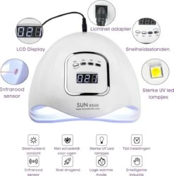 Merkloos Daniqqi - 80 Watt UV LED Lamp Nagels - 45 Leds Nagellamp - Wit -Glam Make-up Verkoop 1185x1200 2