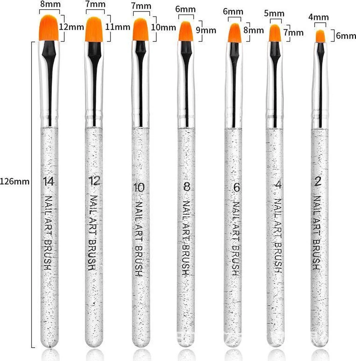 GUAPÀ - Gel Penselen Set Zilver - 7 Stuks - High Quality Gel & Nail Art Brush 4 GUAPÀ - Gel Penselen Set Zilver - 7 Stuks - High Quality Gel & Nail Art Brush - Afbeelding 4