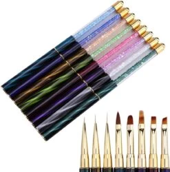 Nail Art Penselen - 8-delig - Penselen - Nail Art Brushes - Nail Art Kwasten - Nail Art - Nail Art Tools - Nail Art Set - Nail Art Kwast - Penselenset - Penselen Set - Penselen Nagels - Nail Art - Nail Art Kit - Nail Art Penseel