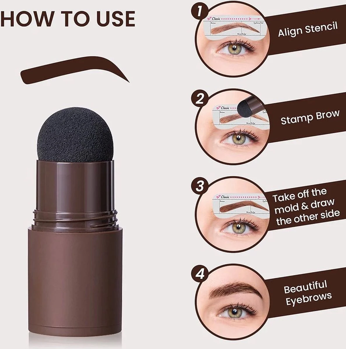 EverToys Wenkbrauw Stempel - Plus Poeder - Eye Brow Stamp - Kit - Trimmer - Potlood - Lash Lift - Stick - Potlood - Set - Bruin 3 EverToys Wenkbrauw Stempel - Plus Poeder - Eye Brow Stamp - Kit - Trimmer - Potlood - Lash Lift - Stick - Potlood - Set - Bruin - Afbeelding 3