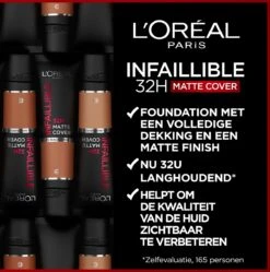 L’Oréal Paris Infaillible 32H Matte Cover Foundation - 320 - Foundation Met Een Volledige Dekking En Een Matte Finish - 30 Ml -Glam Make-up Verkoop 1188x1200 9