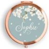 Merkloos Blossom Roségoud Make-up Spiegel | Compacte Zakspiegel Met Gepersonaliseerde Naam | Make Up Spiegel - Zakspiegel - Tas Spiegel - Hand Spiegel - Mini Spiegel - Kleine Spiegel