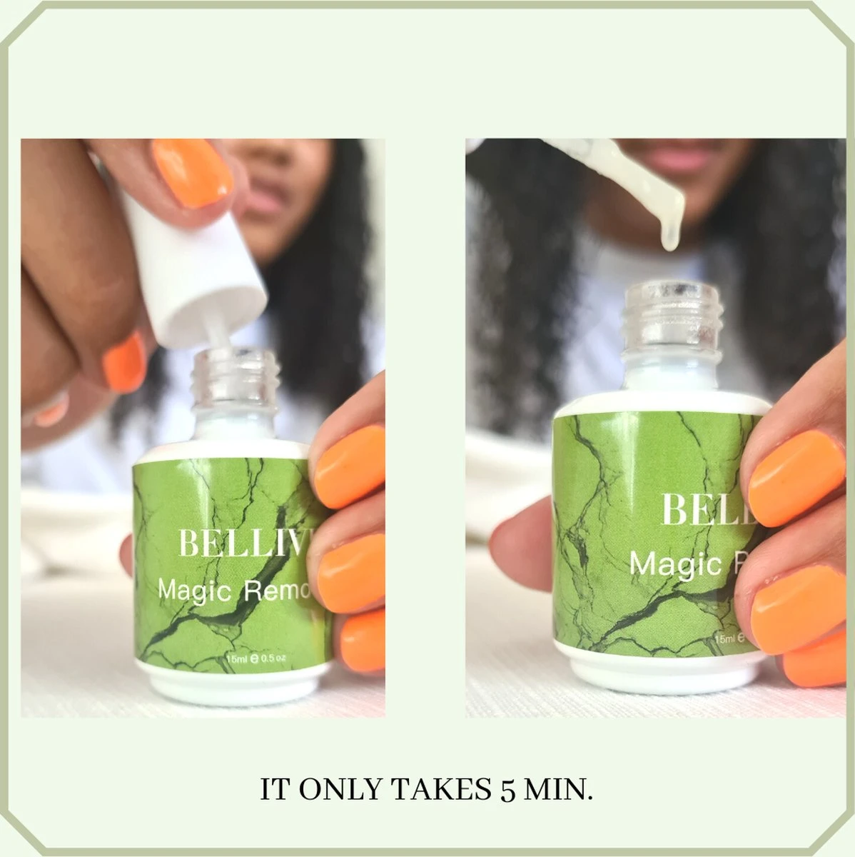 Merkloos Magic Soak Off Nailpolish Remover - Gellak Remover - Gellak Cleaner - Gellak Verwijderen - Gellak Remover - 15ml 3 Merkloos Magic Soak Off Nailpolish Remover - Gellak Remover - Gellak Cleaner - Gellak Verwijderen - Gellak Remover - 15ml - Afbeelding 3