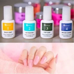 Navulset Flesjes Dippoeder Dipping Powder Activator Basecoat Topcoat Brush Saver Dippn