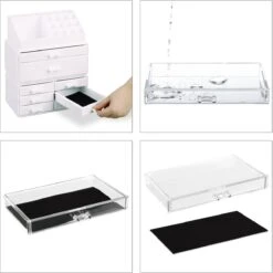 Relaxdays Make-up Organizer - Tweedelig - Cosmetica Opbergdoos - Transparant -Glam Make-up Verkoop 1198x1200 81