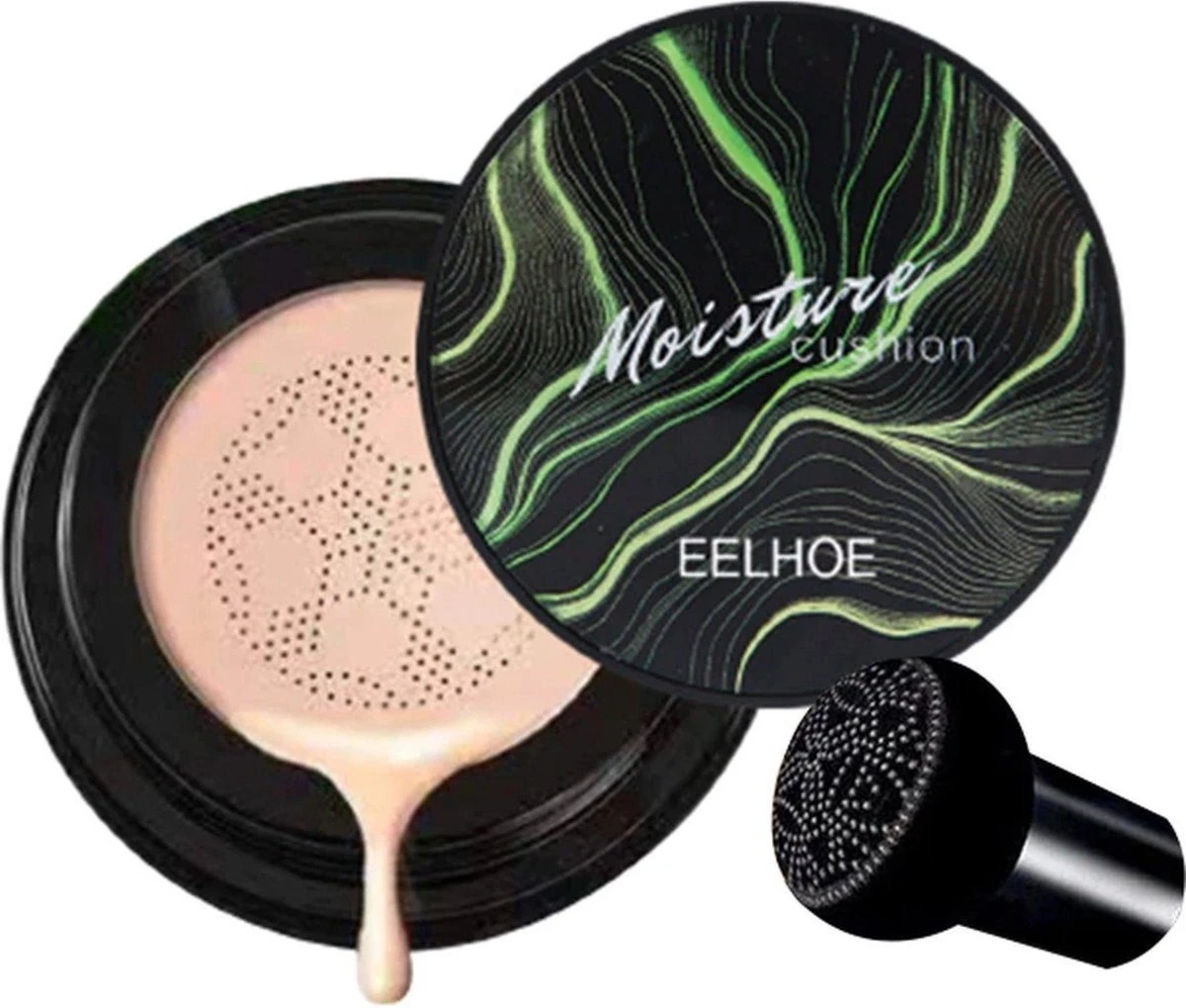 EELHOE - Moisture Cushion - Hydraterende Foundation Met Paddestoel Spons - Crème Basis - Gezicht Make-Up 1 EELHOE - Moisture Cushion - Hydraterende Foundation Met Paddestoel Spons - Crème Basis - Gezicht Make-Up
