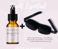 LashLiftingMaster Oil + GRATIS 3D SLAAPMASKER + Boosting Eyelash - Wimper Borstel - Wimper Serum Met Vitamine C En E - Wonderolie - Natuurlijk Sterke Lange Dikke Wimper Groei - Castor Olie - Lashlift - Haarolie - Baardolie -Glam Make-up Verkoop 1200x1026 3