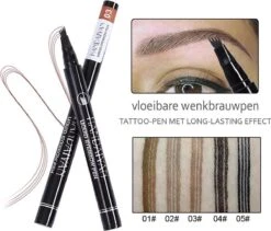 Wenkbrauw Microblade Pen - Tattoo - BRUIN 03 - Watervaste Microblading Wenkbrauwpen - Eyebrow Tattoo Pen - Make Up - 4 Punts Pen -Glam Make-up Verkoop 1200x1026 7