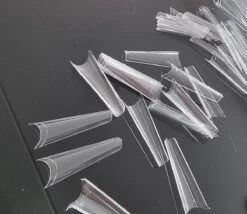 Merkloos Gel Flex 250 Nageltips Met Lijm - Transparant XXL Long Coffin Half Cover C Nail Tips- French Nail Art Acryl Nagels & Gelnagels -Hoge Kwaliteit -Glam Make-up Verkoop 1200x1042