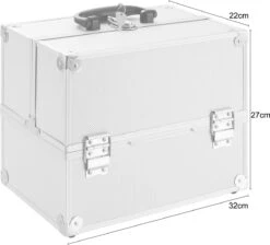 AREBOS Cosmetica Koffer - Beauty Case - Cosmetica Trolley - 15 L - Zilber -Glam Make-up Verkoop 1200x1088 4