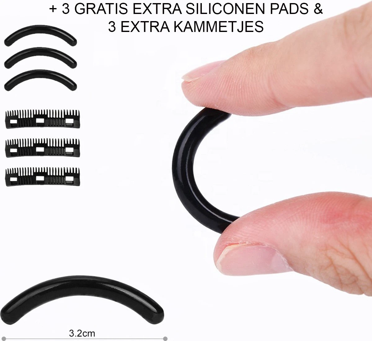 INTER-ESQUE® Wimperkruller - Eyelash Curler + 3x Gratis Extra Siliconen Pad & 3x Extra Kam - Zilver 6 INTER-ESQUE® Wimperkruller - Eyelash Curler + 3x Gratis Extra Siliconen Pad & 3x Extra Kam - Zilver - Afbeelding 6
