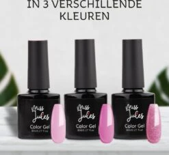 Miss Jules - Complete Gellak Starterspakket - Kleur 3 X Roze - Glanzend & Dekkend Resultaat - Inclusief UV/LED Lamp & Instructievideo (NL) -Glam Make-up Verkoop 1200x1104