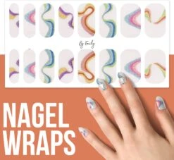 By Emily - Nagel Wrap - The Magic Belongs To Color | 16 Stickers | Nail Wrap | Nail Art | Trendy | Design | Nagellakvrij | Eenvoudig | Nagel Wrap | Nagel Stickers | Folie | Zelfklevend | Sjablonen