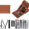 16 Delig Manicure Set Met Gezichtsmasker- Nagelset -Nagelvijl - Nagelknipper- Nagelschaar - Pincet- Manicureset Met Luxe Etui Voor Nagel