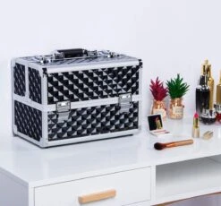 Make-upkoffer, Kapperskoffer, Cosmeticakoffer, Lege Nagelkoffer, Multikoffer, Afsluitbaar Voor Nageldesign/massageolie/fotoapparatuur, 34,7 X 22,2 X 25 Cm HMTM-YAHEE-411176 -Glam Make-up Verkoop 1200x1116 11