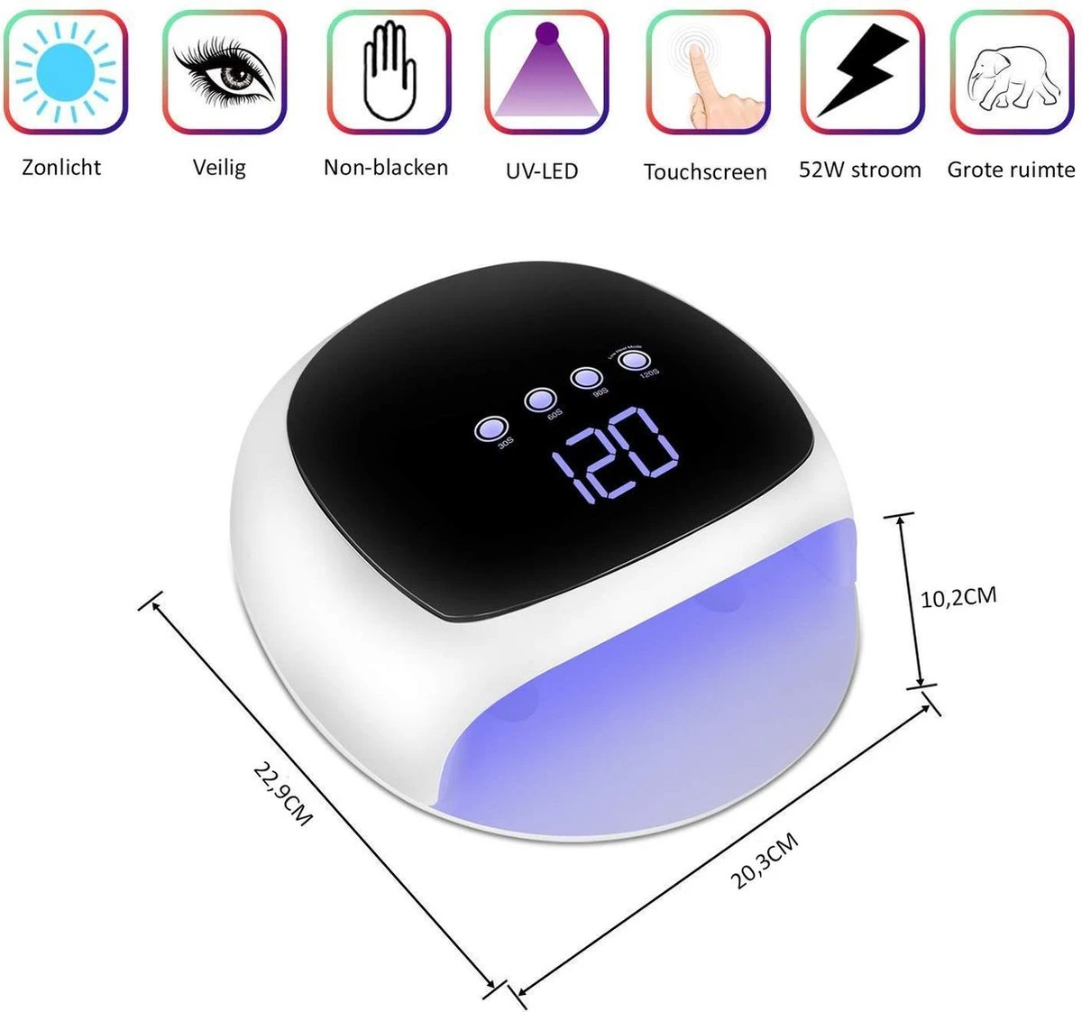 YiKo - Hoge Kwaliteit UV LED Lamp Nagels - Nageldroger - UV Lamp Gelnagels - Nageldrogers - 52W Nagellamp - Nagelverharder - Gel Nagellak - Nagellak Droger 2 YiKo - Hoge Kwaliteit UV LED Lamp Nagels - Nageldroger - UV Lamp Gelnagels - Nageldrogers - 52W Nagellamp - Nagelverharder - Gel Nagellak - Nagellak Droger - Afbeelding 2