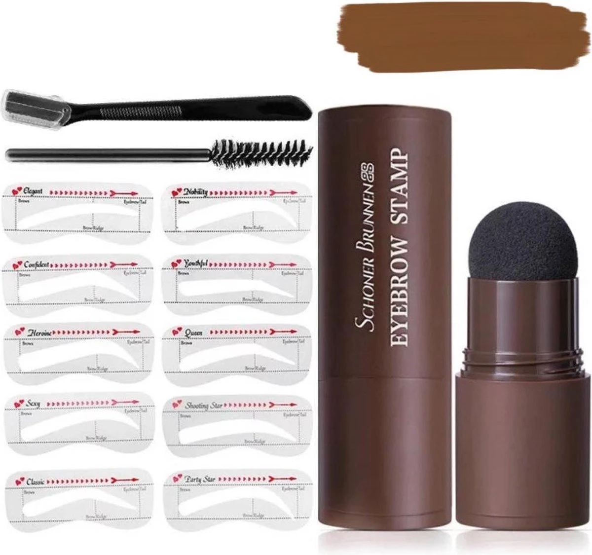 EverToys Wenkbrauw Stempel - Plus Poeder - Eye Brow Stamp - Kit - Trimmer - Potlood - Lash Lift - Stick - Potlood - Set - Bruin 1 EverToys Wenkbrauw Stempel - Plus Poeder - Eye Brow Stamp - Kit - Trimmer - Potlood - Lash Lift - Stick - Potlood - Set - Bruin
