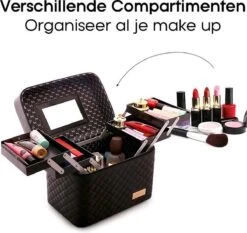 Confibel Make Up Koffer - Uitklapbaar - 5 Opbergbakken - Met Spiegel - Zwart 26 Confibel Make Up Koffer - Uitklapbaar - 5 Opbergbakken - Met Spiegel - Zwart -Glam Make-up Verkoop 1200x1132 15