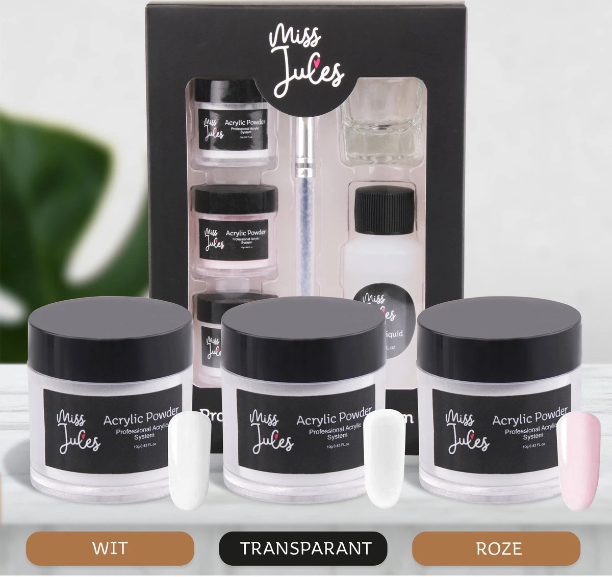 Miss Jules - Acryl Nagels Starterspakket - Wit, Roze & Transparant - Professionele Kunstnagels 2 Miss Jules - Acryl Nagels Starterspakket - Wit, Roze & Transparant - Professionele Kunstnagels - Afbeelding 2