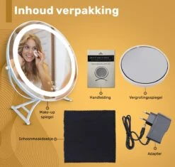 Great's® Make Up Spiegel Met LED Verlichting- ⌀ 40cm - Visagie Spiegel Rond - Extra Close Up Spiegeltje 10x - Wit 13 Great's® Make Up Spiegel Met LED Verlichting- ⌀ 40cm - Visagie Spiegel Rond - Extra Close Up Spiegeltje 10x - Wit -Glam Make-up Verkoop 1200x1143 21