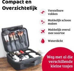 Mmoods Make-up Koffer – Make Up Tas Reizen – Makeup Organizer Verstelbaar -Beautycase Waterdicht – Make-up Tasje Voor Onderweg – Toilettas Voor Cosmetica Zwart 15 Mmoods Make-up Koffer – Make Up Tas Reizen – Makeup Organizer Verstelbaar -Beautycase Waterdicht – Make-up Tasje Voor Onderweg – Toilettas Voor Cosmetica Zwart -Glam Make-up Verkoop 1200x1150 16