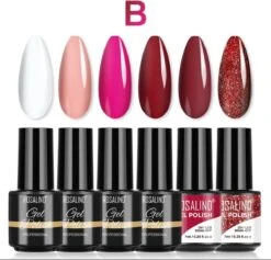 ROSALIND® 6-Delige Gellak Nagellak Set - Gellak - Gellak Nails - Gellak Kit - Kado Vrouw -kerst Kado Vrouw