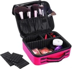 Cosmetica Koffer - Make-up Koffer Met Verstelbare Vakken - Visagie En Nagelstyliste Beauty Koffer - 26x23x9CM - Roze -Glam Make-up Verkoop 1200x1153 7