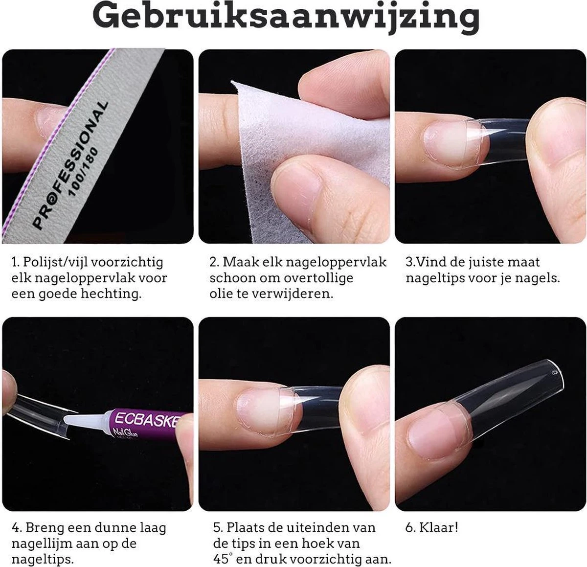 Nagel Tips Eldur - Kunstnagel Set 500 Stuks Transparant- Acryl En Gel - 500 Stuks - Gratis Verzending 3 Nagel Tips Eldur - Kunstnagel Set 500 Stuks Transparant- Acryl En Gel - 500 Stuks - Gratis Verzending - Afbeelding 3