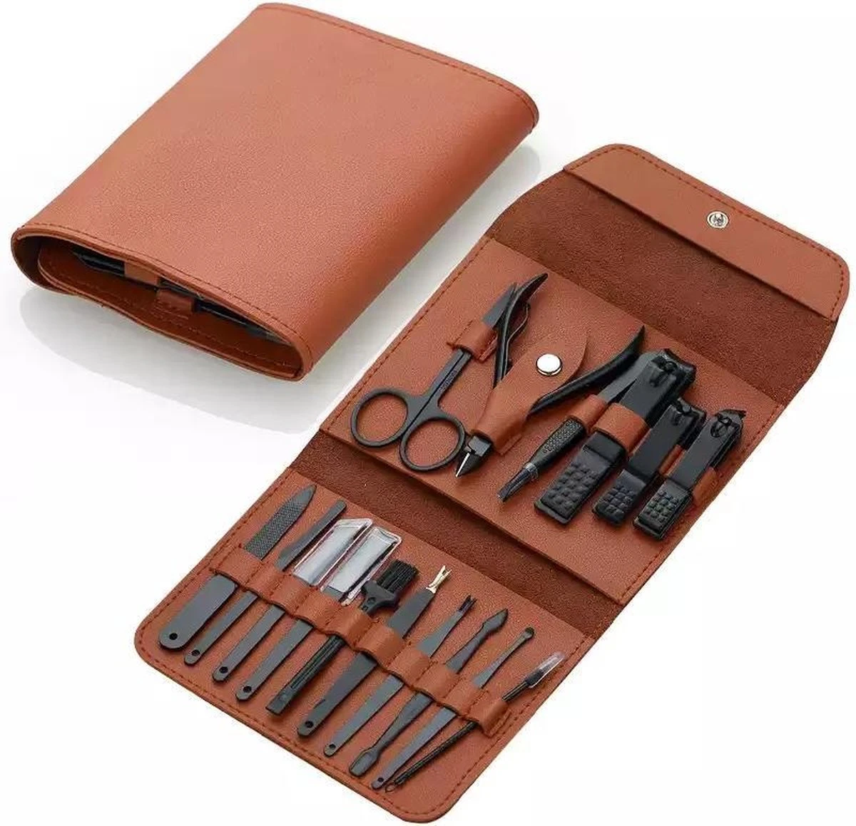 16 Delig Manicure Set Met Gezichtsmasker- Nagelset -Nagelvijl - Nagelknipper- Nagelschaar - Pincet- Manicureset Met Luxe Etui Voor Nagel 4 16 Delig Manicure Set Met Gezichtsmasker- Nagelset -Nagelvijl - Nagelknipper- Nagelschaar - Pincet- Manicureset Met Luxe Etui Voor Nagel - Afbeelding 4