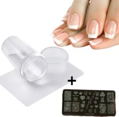 Byama Nagel Stempel - Stempel Set - Nailstamp - Nail Stamp Set - Transparante Jelly Stempel - Nail Art - Nagel Stempel Doorzichtig - Nagel Stempel Silicone - Nagel Kussen - Nagel Stempelplaat - Stempel Nagellak - French Manicure - French Nails -