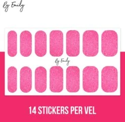 By Emily - Nagel Wrap - Sparkly Violet Red | 14 Stickers | Nail Wrap | Nail Art | Trendy | Design | Nagellakvrij | Eenvoudig | Nagel Wrap | Nagel Stickers | Folie | Zelfklevend | Sjablonen -Glam Make-up Verkoop 1200x1173 2