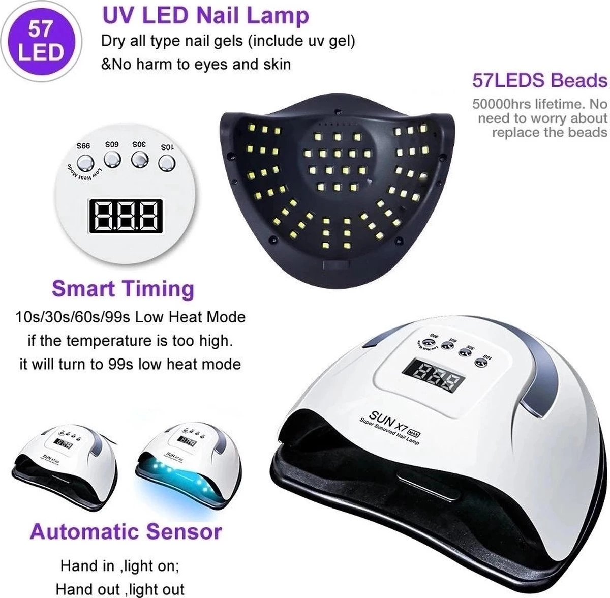 Professionele 180W LED Nageldroger Lamp - Gel Nagel Droger - 180W De Sterkste Nagellamp Op De Markt - Geschikt Voor Elke Nagel, Sneller Droger Voor Gel Polish Nail Apparatuur Automatische Sensor Nail Art Gereedschap Voor Vingernagel En Teennagel 2 Professionele 180W LED Nageldroger Lamp - Gel Nagel Droger - 180W De Sterkste Nagellamp Op De Markt - Geschikt Voor Elke Nagel, Sneller Droger Voor Gel Polish Nail Apparatuur Automatische Sensor Nail Art Gereedschap Voor Vingernagel En Teennagel - Afbeelding 2