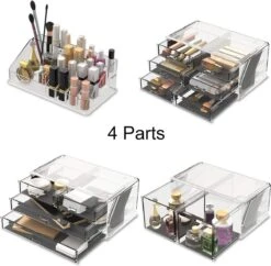Make-up Cosmetische Organizer Opbergladen Display Dozen Case Met Laden (12D, Transparant) -Glam Make-up Verkoop 1200x1176 21