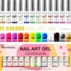 Nail Art Gel - Fine Liner Gel - 12 Stuks - UV/LED Gel - Gellak - Nagel Gellak - UV/LED Lamp - UV/LED Nageldroger - Gelnagels - Nepnagels - Acrylnagels - Tekenpenseel Nagels - Professioneel - Hoge Kwaliteit