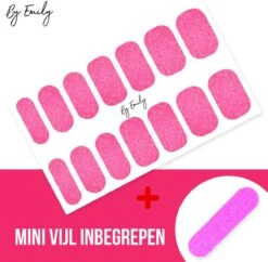 By Emily - Nagel Wrap - Sparkly Violet Red | 14 Stickers | Nail Wrap | Nail Art | Trendy | Design | Nagellakvrij | Eenvoudig | Nagel Wrap | Nagel Stickers | Folie | Zelfklevend | Sjablonen -Glam Make-up Verkoop 1200x1177 13