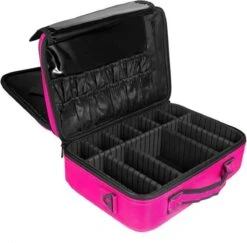 Cosmetica Koffer - Make-up Koffer Met Verstelbare Vakken - Visagie En Nagelstyliste Beauty Koffer - 40x30x14CM - Roze -Glam Make-up Verkoop 1200x1180 34