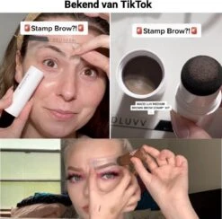 Merkloos Premium Wenkbrauw Stempel - Wenkbrauw Sjabloon - Wenkbrauwstempel - Brow Stamp - 10 Sjablonen - Borsteltje - Herbruikbaar - Waterdicht - Cadeau Voor Haar - Mediumbruin -Glam Make-up Verkoop 1200x1183 16