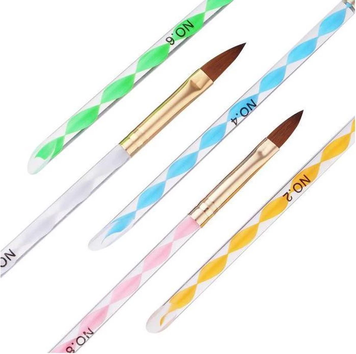 Evvie Acryl Penselen Voor Kunstnagels En Nailart - Set Van 5 3 Evvie Acryl Penselen Voor Kunstnagels En Nailart - Set Van 5 - Afbeelding 3